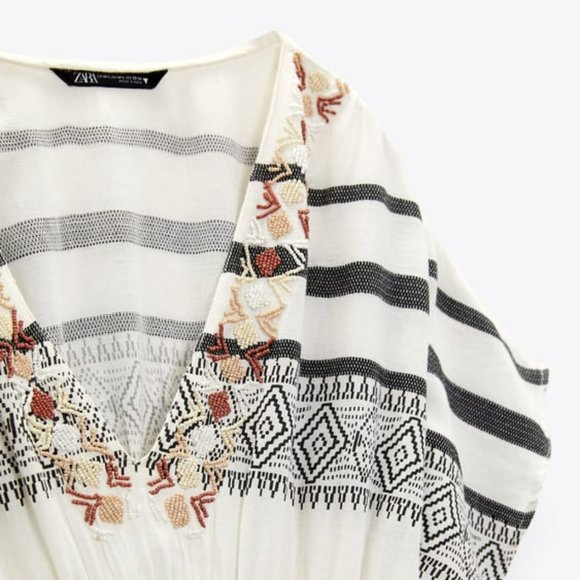 ZARA BEADED KAFTAN DRESS Size M-L - Picture 6 of 6